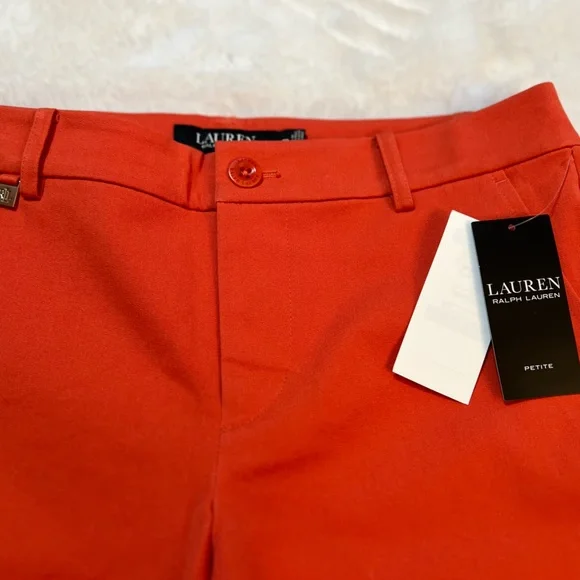 Ralph Lauren Women's Shorts Bi-stretch Twill Cotton Blend Orange US Size 2P NEW - Picture 6 of 13